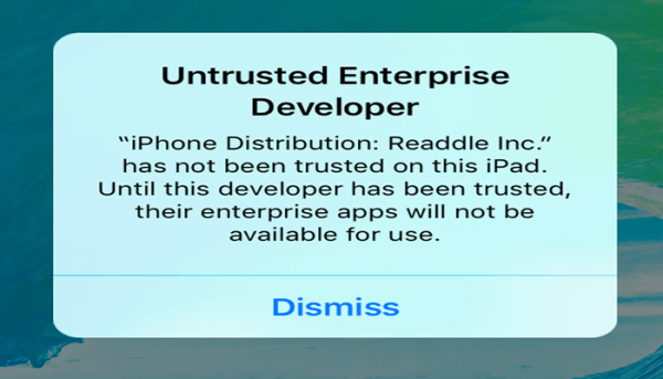 حل مشکل Untrusted Enterprise Developer