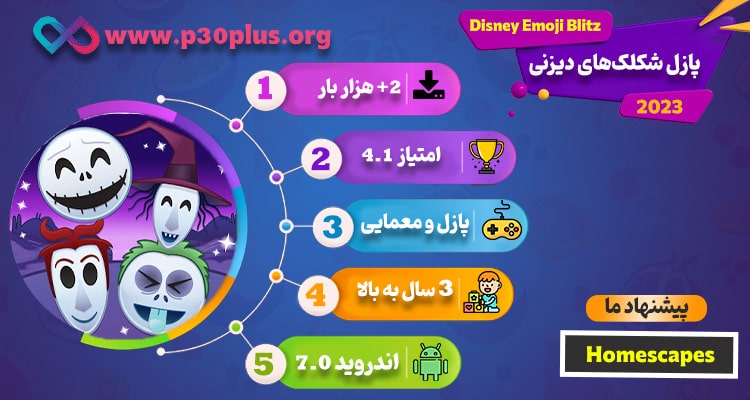 اینفوگرافیک بازی Disney Emoji Blitz